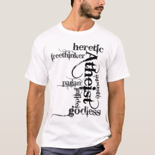 Atheïstische woordwolk t-shirt