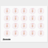 Athena | Aangepaste Roze Teddybeer Nursery Design Ronde Sticker (Vel)