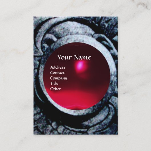 ATHENA AND FIGHTS MONOGRAM, Red Ruby Visitekaartje (Voorkant)