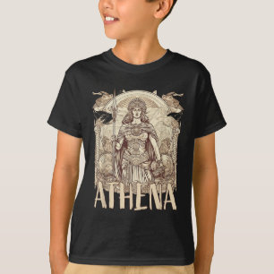Athena, de godin van de wijsheid en t-shirt