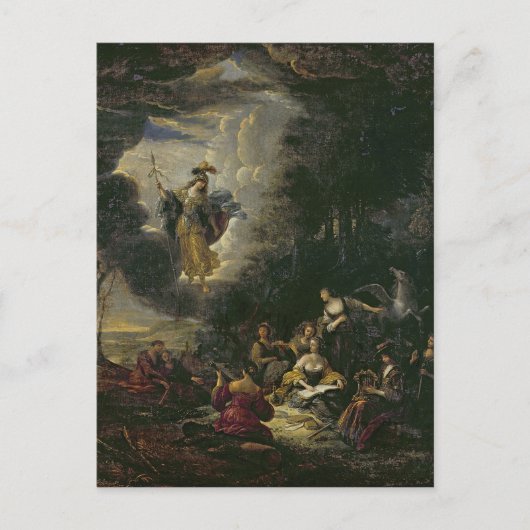 Athena die de Musen bezoeken Briefkaart (Voorkant)