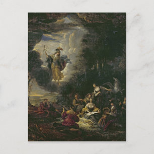 Athena die de Musen bezoeken Briefkaart