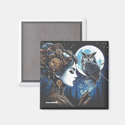 Athena en haar uil Magnet (Voorkant / Achterkant)