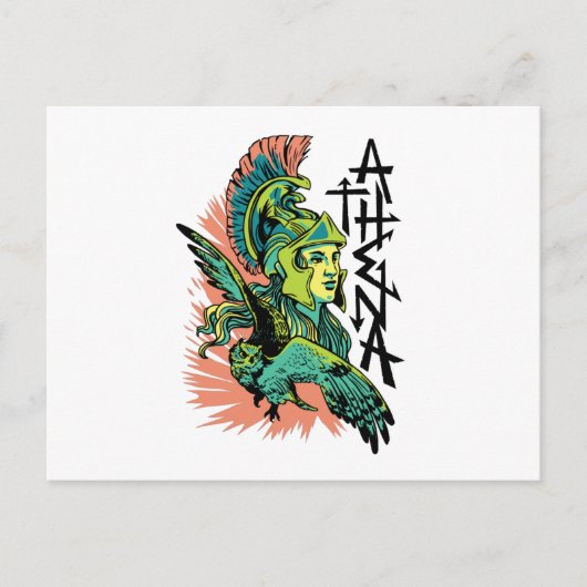 Athena Goddess Mythical Griekenland Briefkaart (Voorkant)