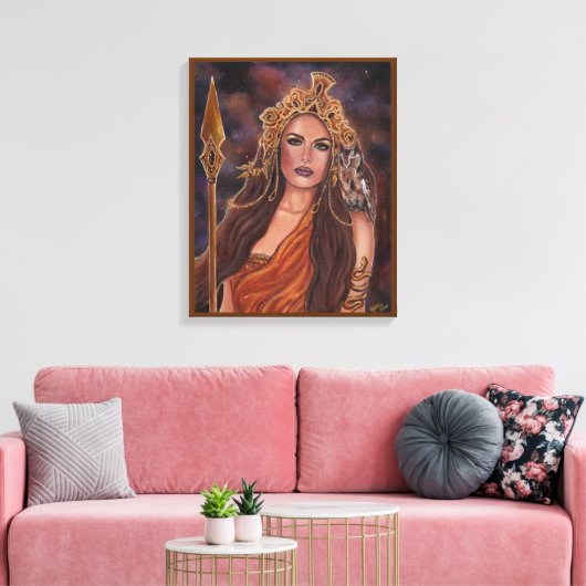 Athena Goddess van wijsheidskunst door Renee Lavoi Canvas Afdruk (Insitu (Woonkamer))