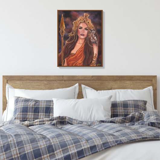 Athena Goddess van wijsheidskunst door Renee Lavoi Canvas Afdruk (Insitu (Slaapkamer))