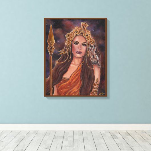 Athena Goddess van wijsheidskunst door Renee Lavoi Canvas Afdruk (Insitu (Houten vloer))