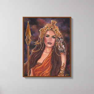Athena Goddess van wijsheidskunst door Renee Lavoi Canvas Afdruk