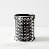 Athena Godin op zwart en wit Grieks patroon Tweekleurige Koffiemok (Center)
