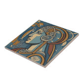 Athena - Godin van de Wijsheid in Picasso's stijl Tegeltje (Zijkant)