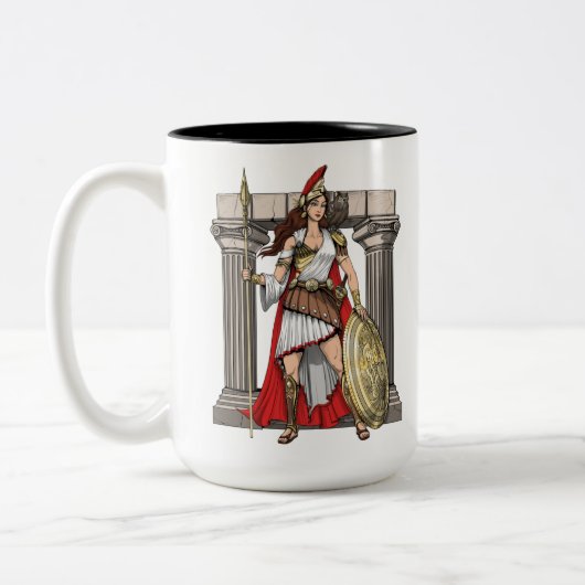 Athena Greek Goddess Tweekleurige Koffiemok (Links)