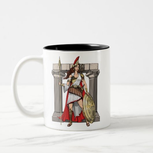 Athena Greek Goddess Tweekleurige Koffiemok (Links)