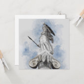 Athena Grieks beeld Waterverf Kaart - Classic Myth (Voorkant / Achterkant in situ)