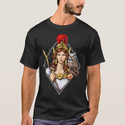Athena Griekse Godin T-shirt (Voorkant)