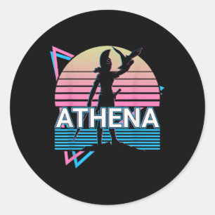Athena Griekse godin van wijsheid en oorlog Ronde Sticker