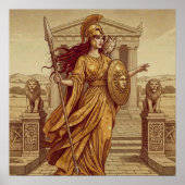 Athena Griekse mythologie Poster (Voorkant)
