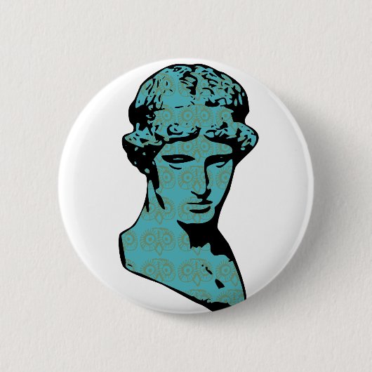 Athena Marble Statue Ronde Button 5,7 Cm (Voorkant)