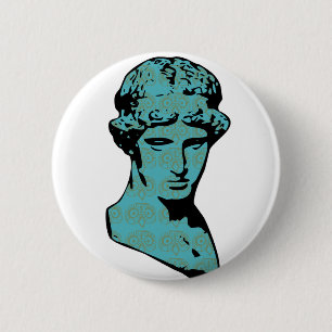Athena Marble Statue Ronde Button 5,7 Cm
