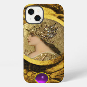 ATHENA MET FANTASIE GRIFFIOENEN EN PAARSE EDELSTEE iPhone 13 HOESJE
