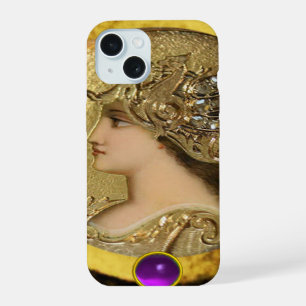 ATHENA MET FANTASIE GRYFFIOENEN EN PAARSE EDELSTEE iPhone 15 HOESJE