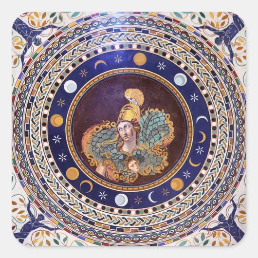 Athena-mozaïek in het Vaticaanmuseum Vierkante Sticker (Voorkant)