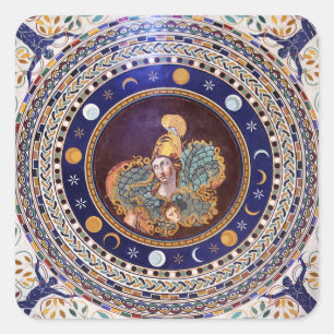 Athena-mozaïek in het Vaticaanmuseum Vierkante Sticker