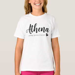 Athena-naam Betekenis van minimale moderne Script- T-shirt