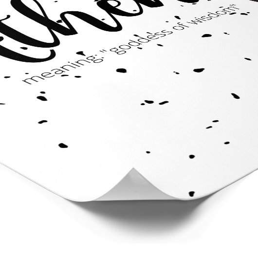 Athena Name Art Print Betekenis moderne babymeisje (Hoek)