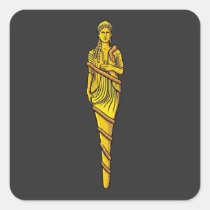 Athena Odyssey Pop Art Mythologie Godin Slang Vierkante Sticker