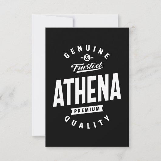 Athena Persoonlijke naam Birthday Gift RSVP Kaartje (Voorkant)