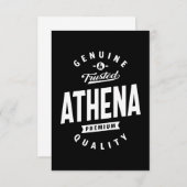 Athena Persoonlijke naam Birthday Gift RSVP Kaartje (Voorkant / Achterkant)
