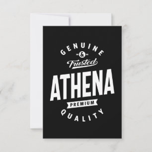Athena Persoonlijke naam Birthday Gift RSVP Kaartje