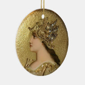 ATHENA PORTRAIT MET GOLDEN HELMET EN GRIFFINS KERAMISCH ORNAMENT (Rechts)
