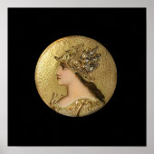 ATHENA PORTRAIT MET GOLDEN HELMET EN GRIFFINS POSTER (Voorkant)