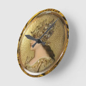 ATHENA PORTRAIT MET GOLDEN HELMET EN GRIFFINS RONDE KLOK (Hoek)