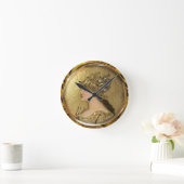 ATHENA PORTRAIT MET GOLDEN HELMET EN GRIFFINS RONDE KLOK (Huis)