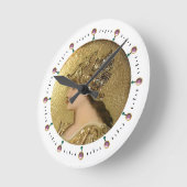 ATHENA PORTRAIT MET GOLDEN HELMET EN GRIFFINS RONDE KLOK (Hoek)