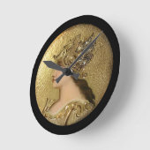 ATHENA PORTRAIT MET GOLDEN HELMET EN GRIFFINS RONDE KLOK (Hoek)