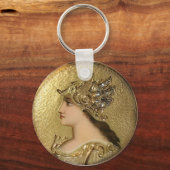 ATHENA PORTRAIT MET GOLDEN HELMET EN GRIFFINS SLEUTELHANGER (Voorkant)
