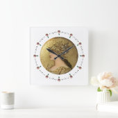 ATHENA PORTRAIT MET GOLDEN HELMET EN GRIFFINS VIERKANTE KLOK (Huis)