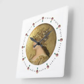 ATHENA PORTRAIT MET GOLDEN HELMET EN GRIFFINS VIERKANTE KLOK (Hoek)