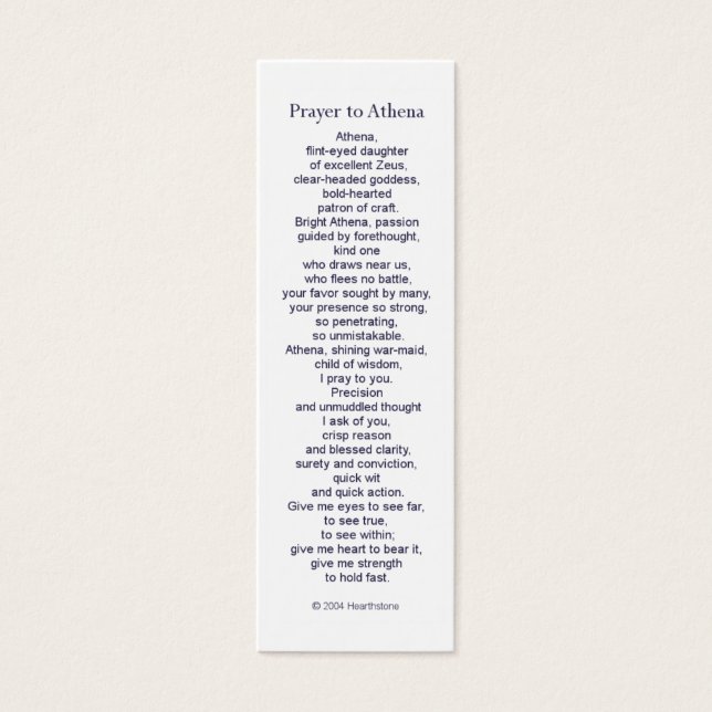Athena Prayer Kaart (Voorkant)