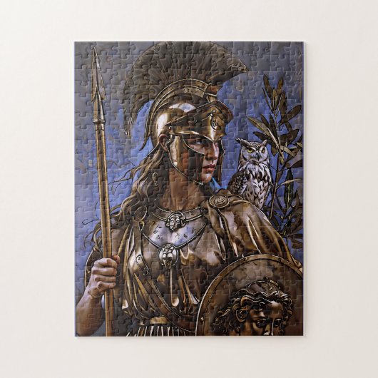 "Athena’s Eeuwige Waakzaamheid" Kleurrijk Portret Legpuzzel (Verticaal)