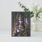 "Athena’s felle loyaliteit" Kleurrijk Portret Briefkaart (Staand voorkant)
