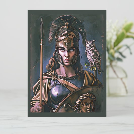 "Athena’s felle loyaliteit" Kleurrijk Portret Kaart (Staand voorkant)