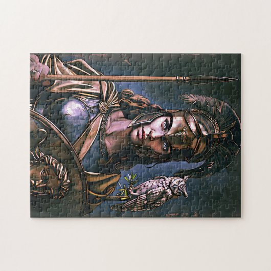 "Athena’s felle loyaliteit" Kleurrijk Portret Legpuzzel (Horizontaal)