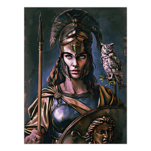 "Athena’s felle loyaliteit" Kleurrijk Portret Perfect Poster