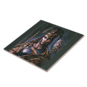 "Athena’s felle loyaliteit" Kleurrijk Portret Tegeltje (Zijkant)