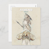 Athena Statue Sketch Briefkaart – Het Oude Grieken (Voorkant / Achterkant)