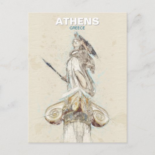Athena Statue Sketch Briefkaart – Het Oude Grieken (Voorkant)